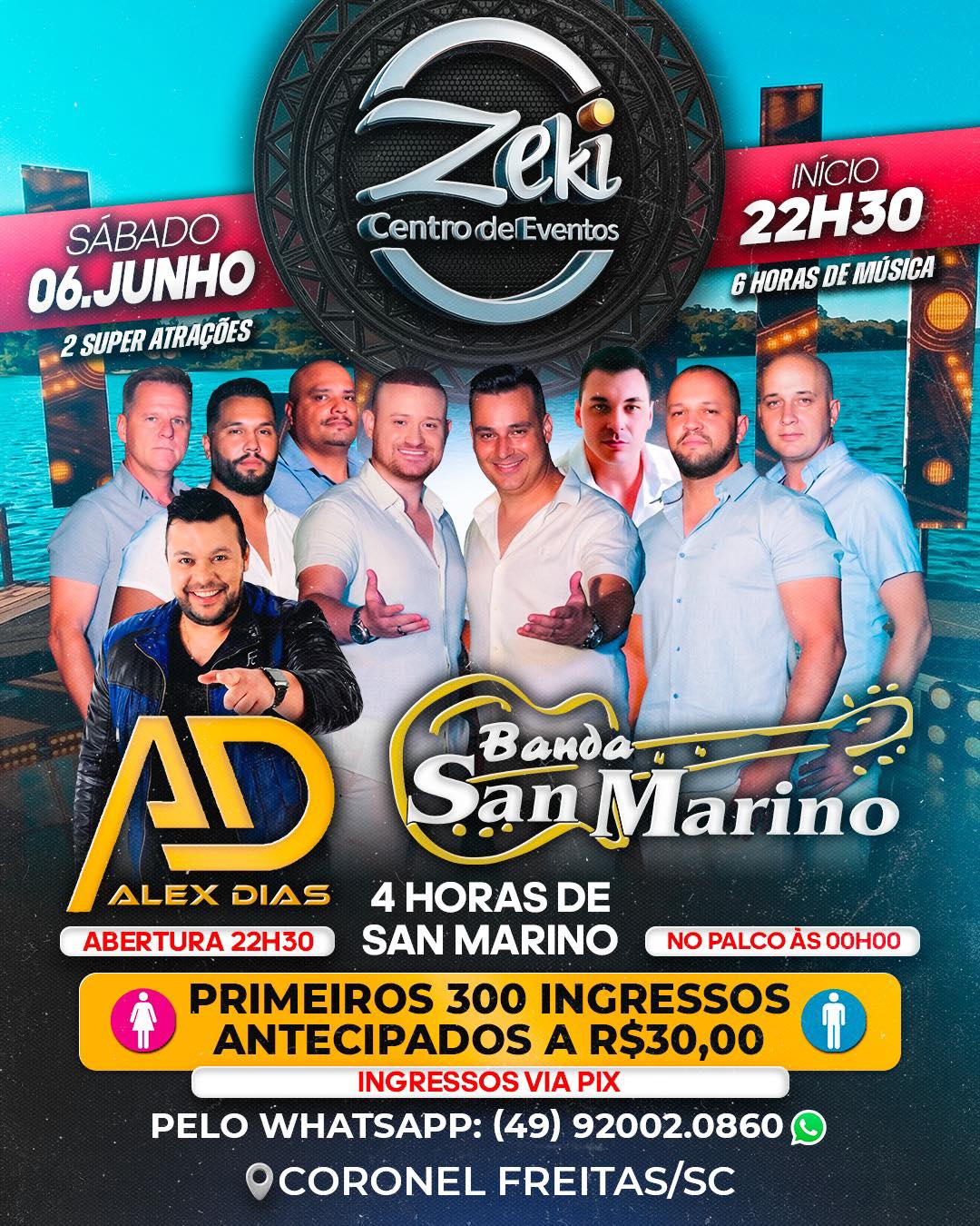 Flyer Banda San Marino — Zeki Centro de Eventos 06 de Junho